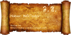 Haber Nándor névjegykártya